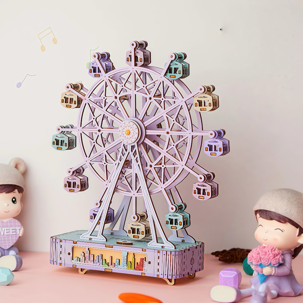 Ferris Wheel Music Box 3D Wooden Puzzle