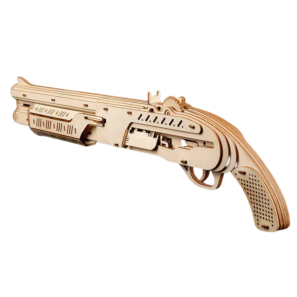 Shotgun Rubber Band Gun 3D Wooden Puzzle