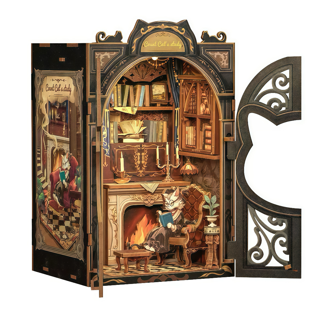 Cat Earl’s Study 3D Wooden Puzzle Model