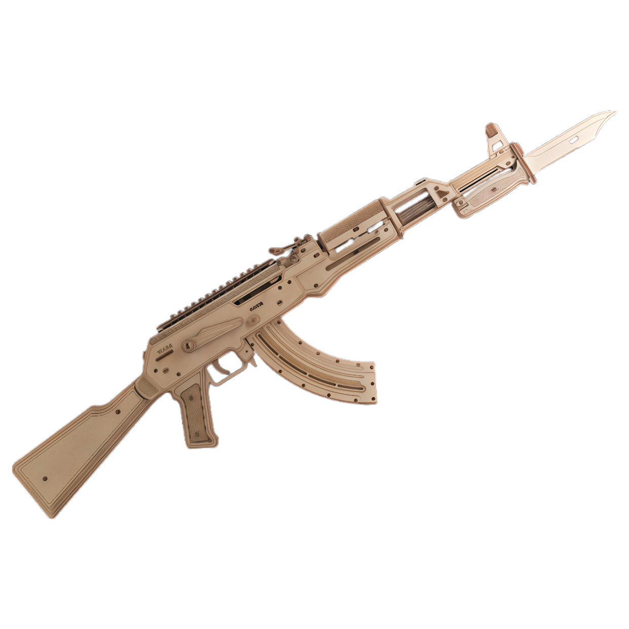 AK47 Assault Rifle Wooden Puzzle Kit