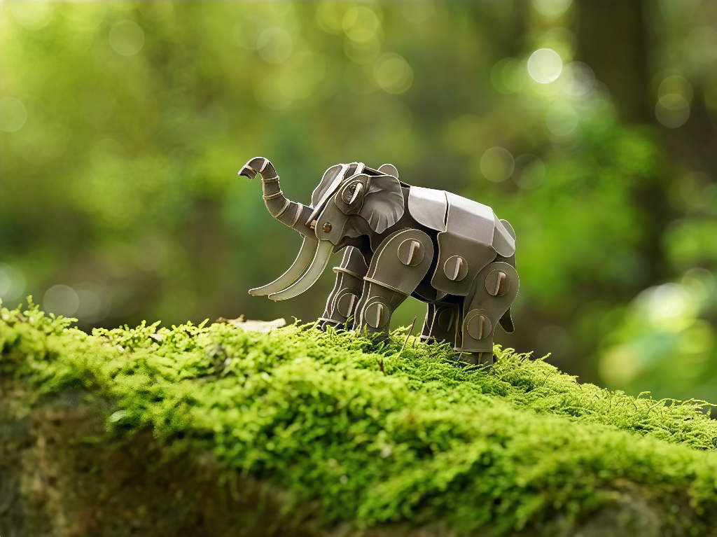 Elephant 3D Wooden Puzzle Model