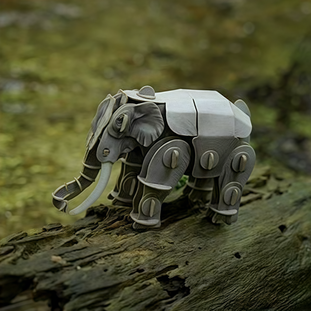 Elephant 3D Wooden Puzzle Model