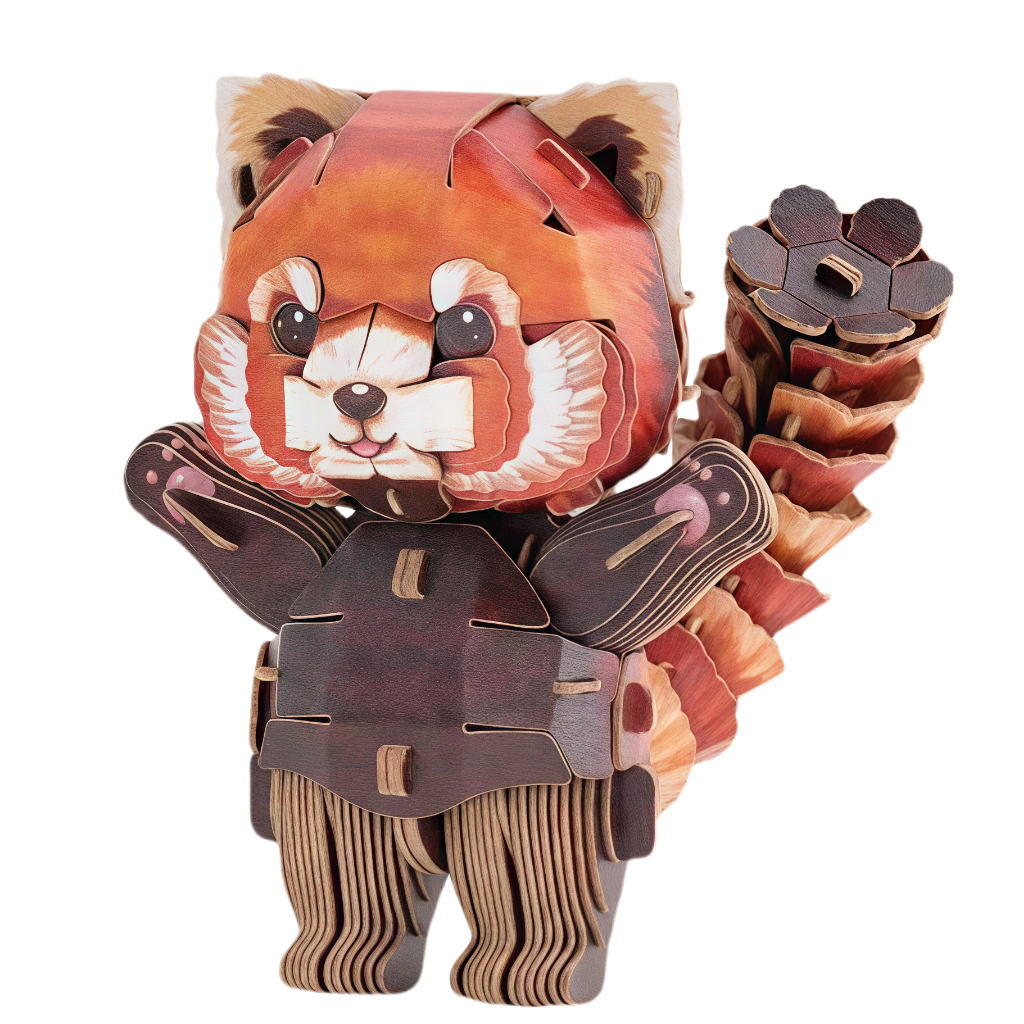 Red Panda Puzzle – Advanced Wooden Craft | 3D DIY Model Kit