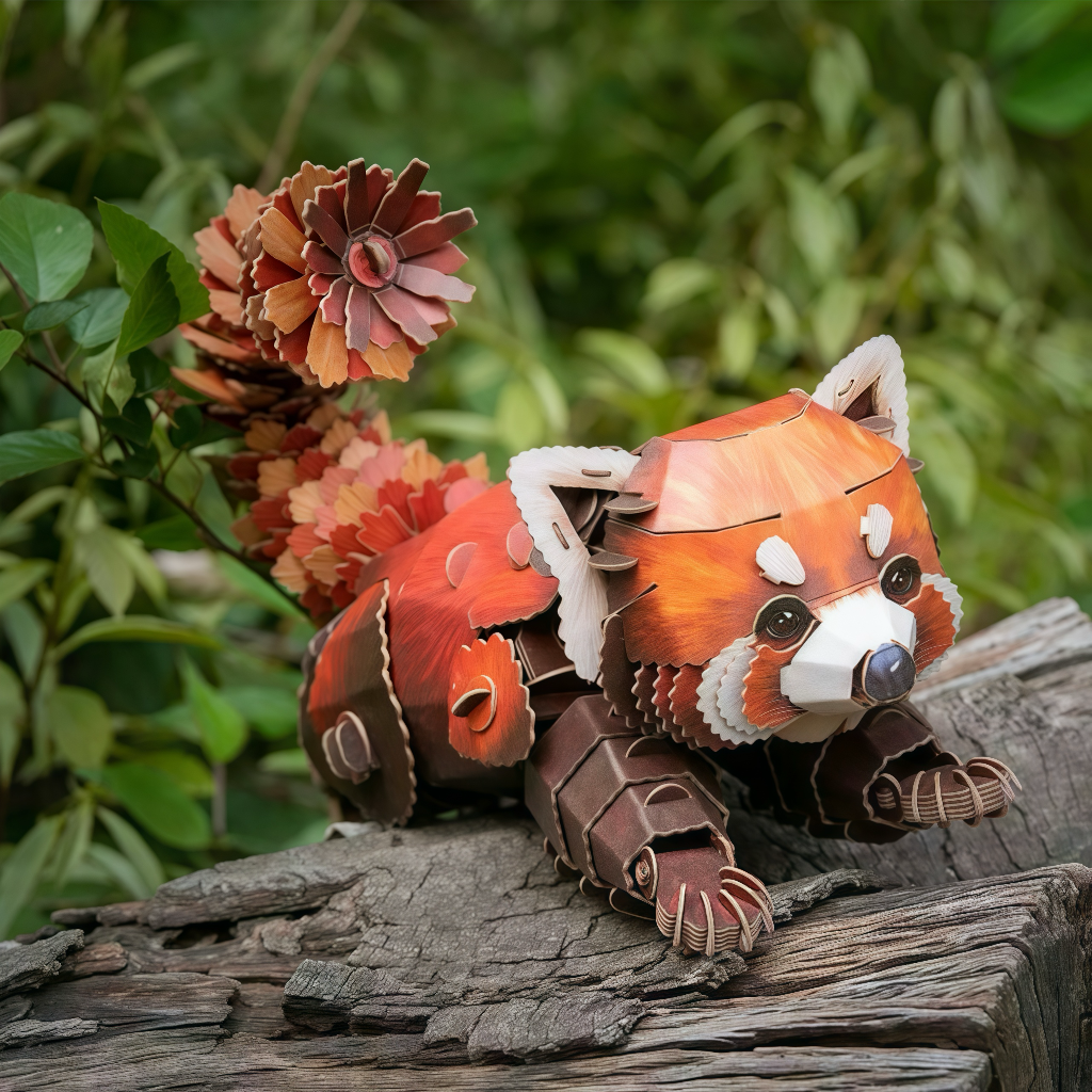 Red Panda Puzzle – Advanced Wooden Craft | 3D DIY Model Kit