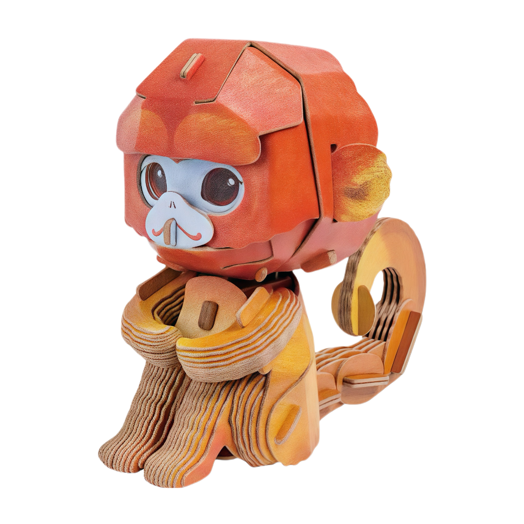 Golden Snub-Nosed Monkey 3D Wooden Puzzle Model