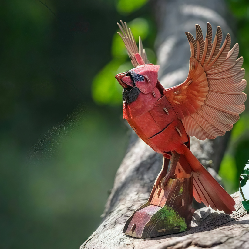 Northern Cardinal 3D Wooden Puzzle Model