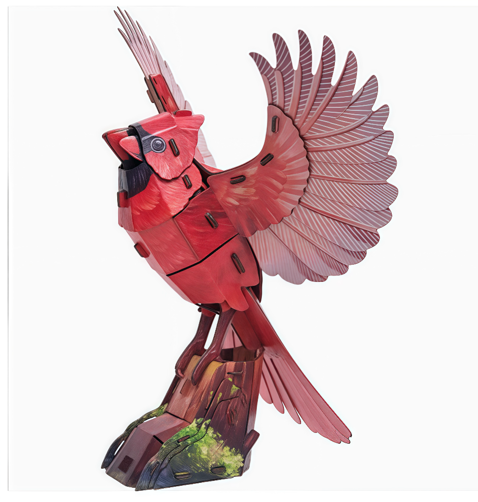 Northern Cardinal 3D Wooden Puzzle Model