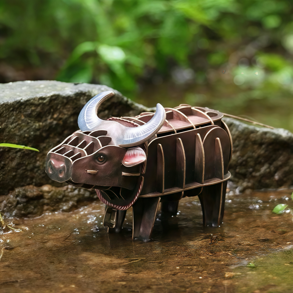 Buffalo 3D Wooden Puzzle Model