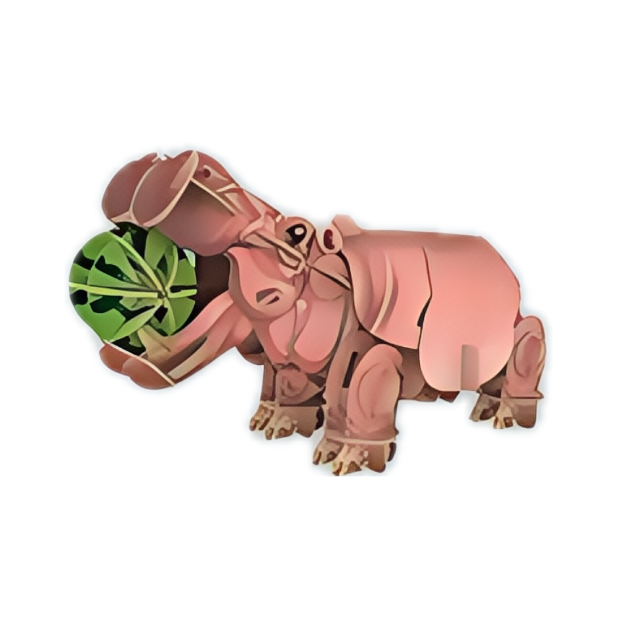 Hippopotamus 3D Wooden Puzzle Model