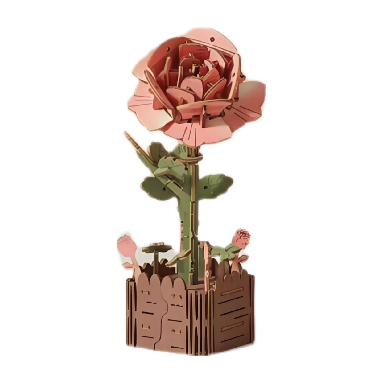 Rose 3D Wooden Puzzle | Paintable & Colored Editions