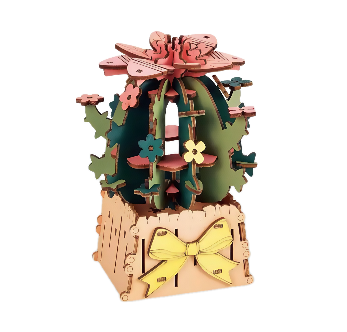 Cactus ball 3D wooden puzzle