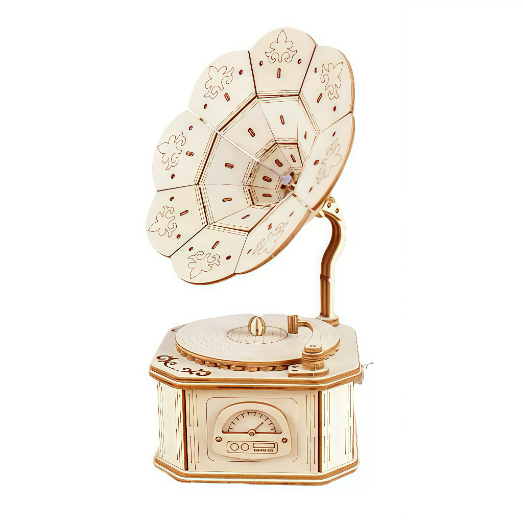 Hand-Crank Gramophone 3D Wooden Puzzle