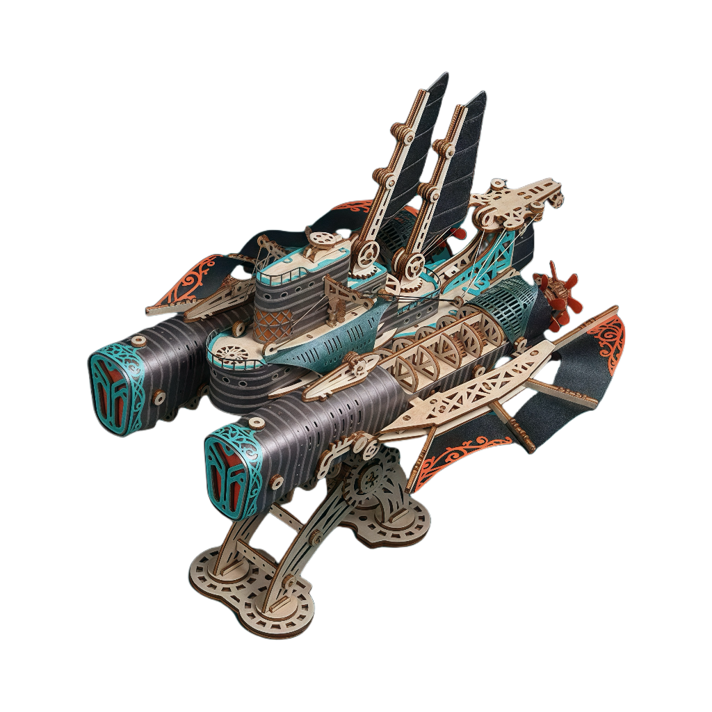 Fantasy Airship 3D Wooden