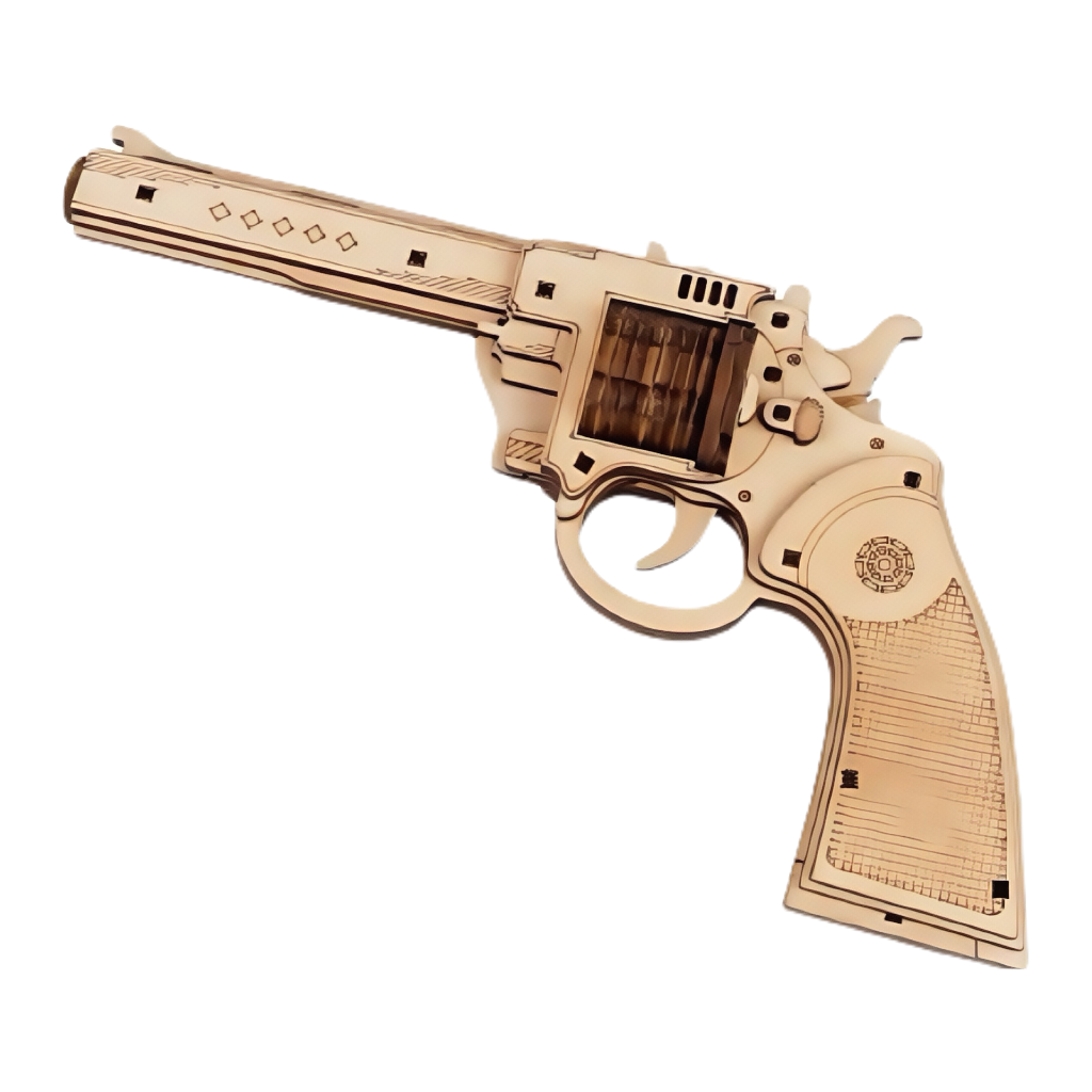 Revolver Rubber Band Gun 3D Wooden Puzzle