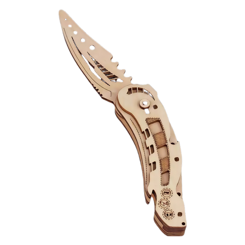 Spring-Assisted Knife Wooden 3D Puzzle