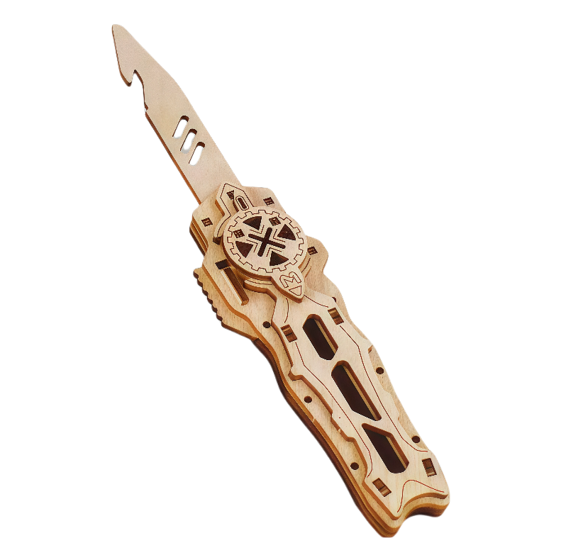 Straight-Action Knife Wooden 3D Puzzle