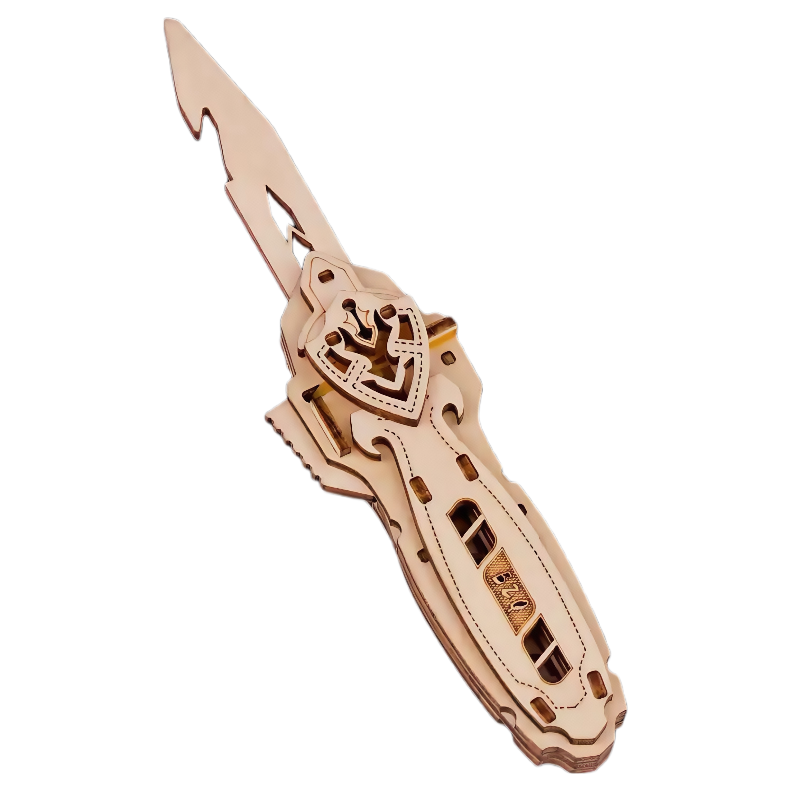 Straight-Action Knife Wooden 3D Puzzle