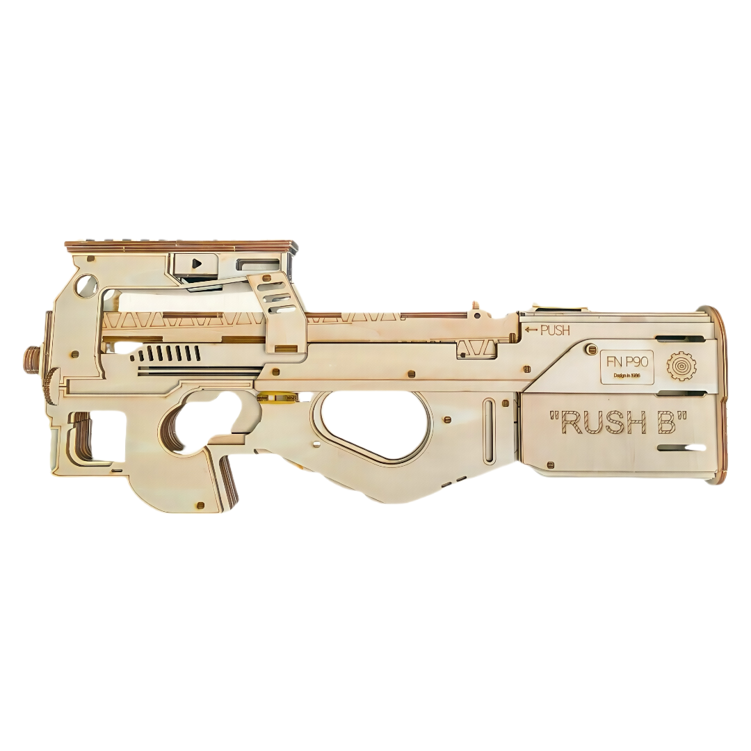 P90 Submachine Gun 3D Wooden Puzzle Model