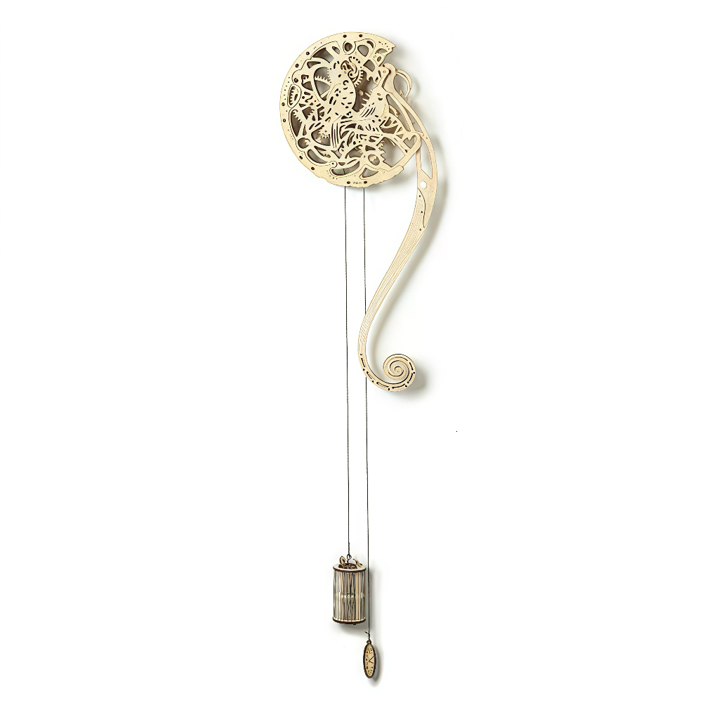 Moon Pendulum Clock Wooden Puzzle Model