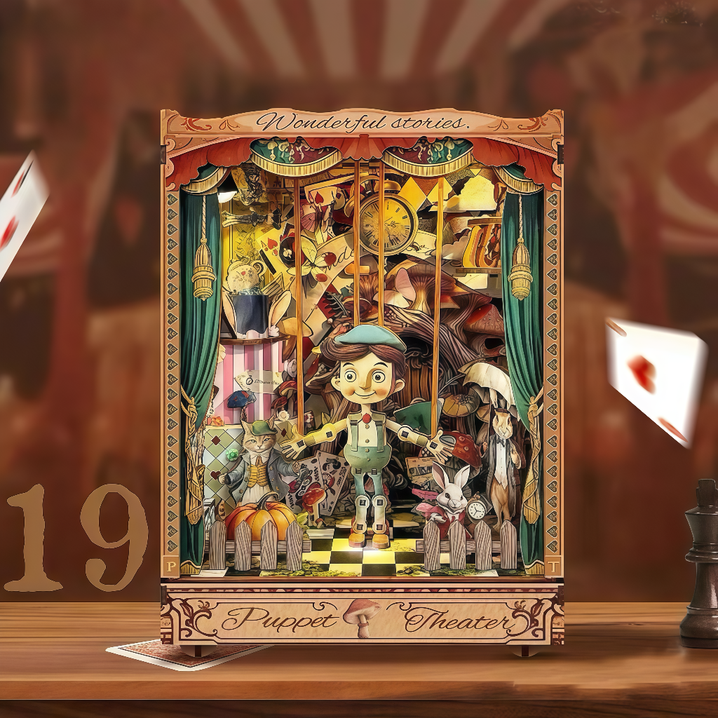 Puppet Theater – 3D Wooden Puzzle Light Box Diorama
